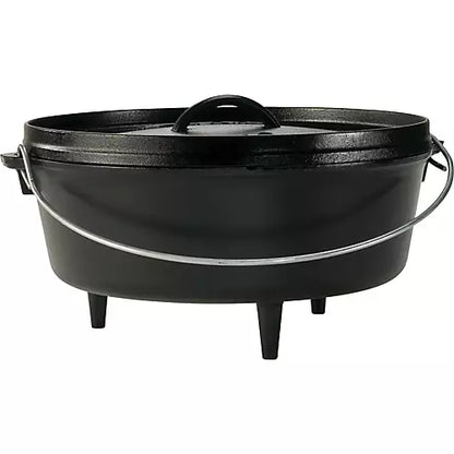 4 Quart Seasoned Cast Iron Outdoor Dutch Oven with Lid