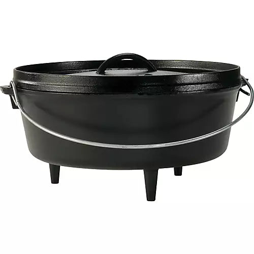 4 Quart Seasoned Cast Iron Outdoor Dutch Oven with Lid