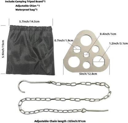 Stainless Steel Campfire Tripod Branch Adapter