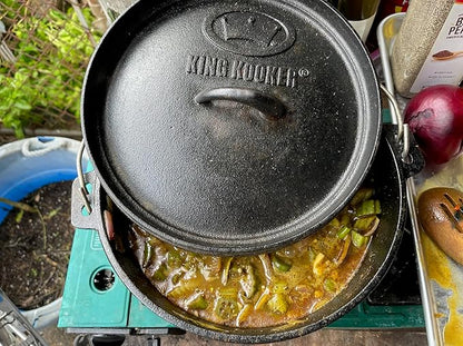 4 Quart Seasoned Cast Iron Outdoor Dutch Oven with Lid